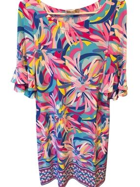 Pappagallo Multicolor Floral-Print Dress in Blue, Pink & Yellow